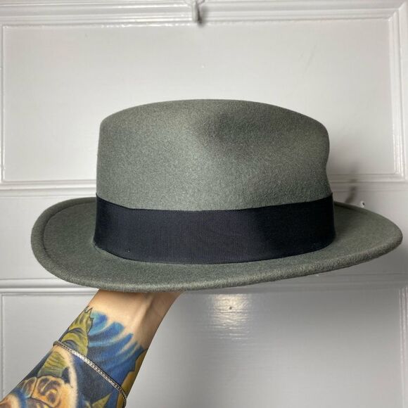 STETSON Cashmere Blend Fedora Hat in Gray/Black - Picture 4 of 10